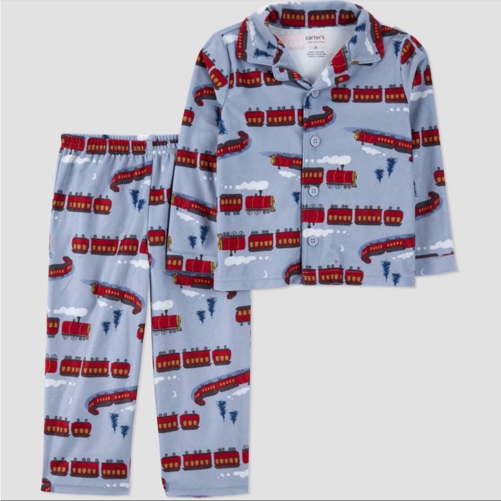CARTER’S BOYS TRAIN PAJAMA SET - BLUE VARIOUS SIZES (NEW WITH TAGS) A11